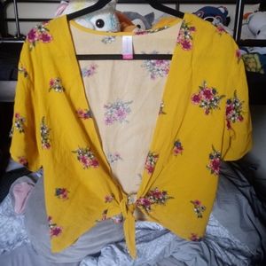 Cropped Tie Front Duster